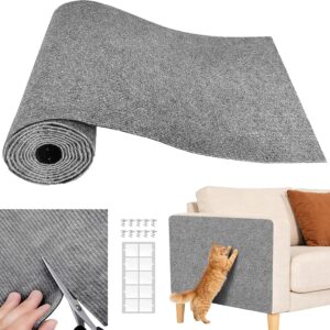 Cat Scratch Couch Furniture Protector, Adhesive Cat Scratch Pad Deterrent for Furniture, DIY Climbing Cat Scratcher Couch Protector from Cat Claws Scratching for Indoor (Light Grey, 78.7x15.8Inch)
