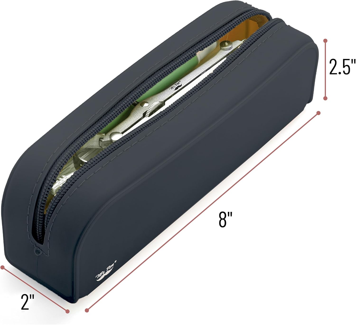 Mr. Pen- Silicone Pencil Case, Aesthetic Pencil Bag for Women, Makeup Pouch | Multifunctional Pouch for Stationery, Cosmetics and Electrical Goods Storage - Image 2